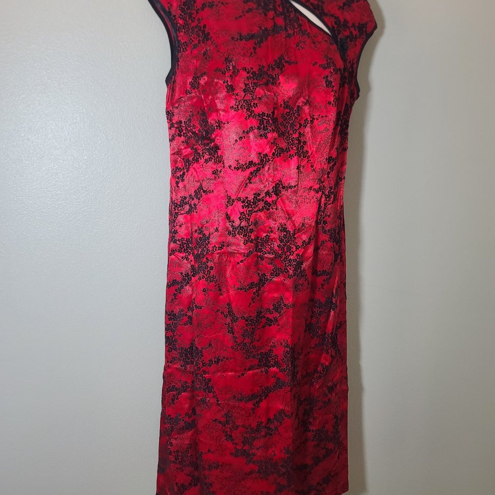 Rare Vintage Morbid Threads Red & Black Satin Flo… - image 5